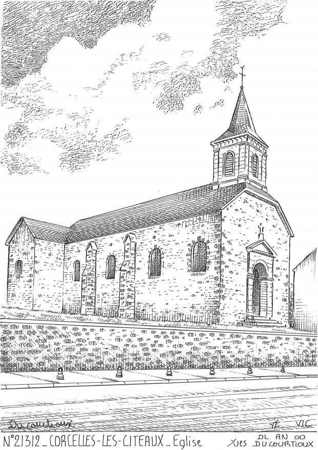 N 21312 - CORCELLES LES CITEAUX - église